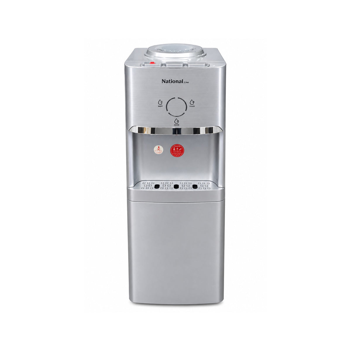 National Line Water Dispenser Front Load 3 Knobs Silver