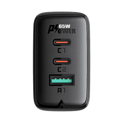 ACEFAST A13 PD 65W (USB-C+USB-C+USB-A) 3-PORT CHARGER BLACK