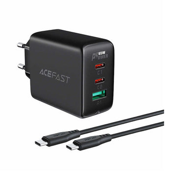 ACEFAST A13 PD 65W (USB-C+USB-C+USB-A) 3-PORT CHARGER BLACK