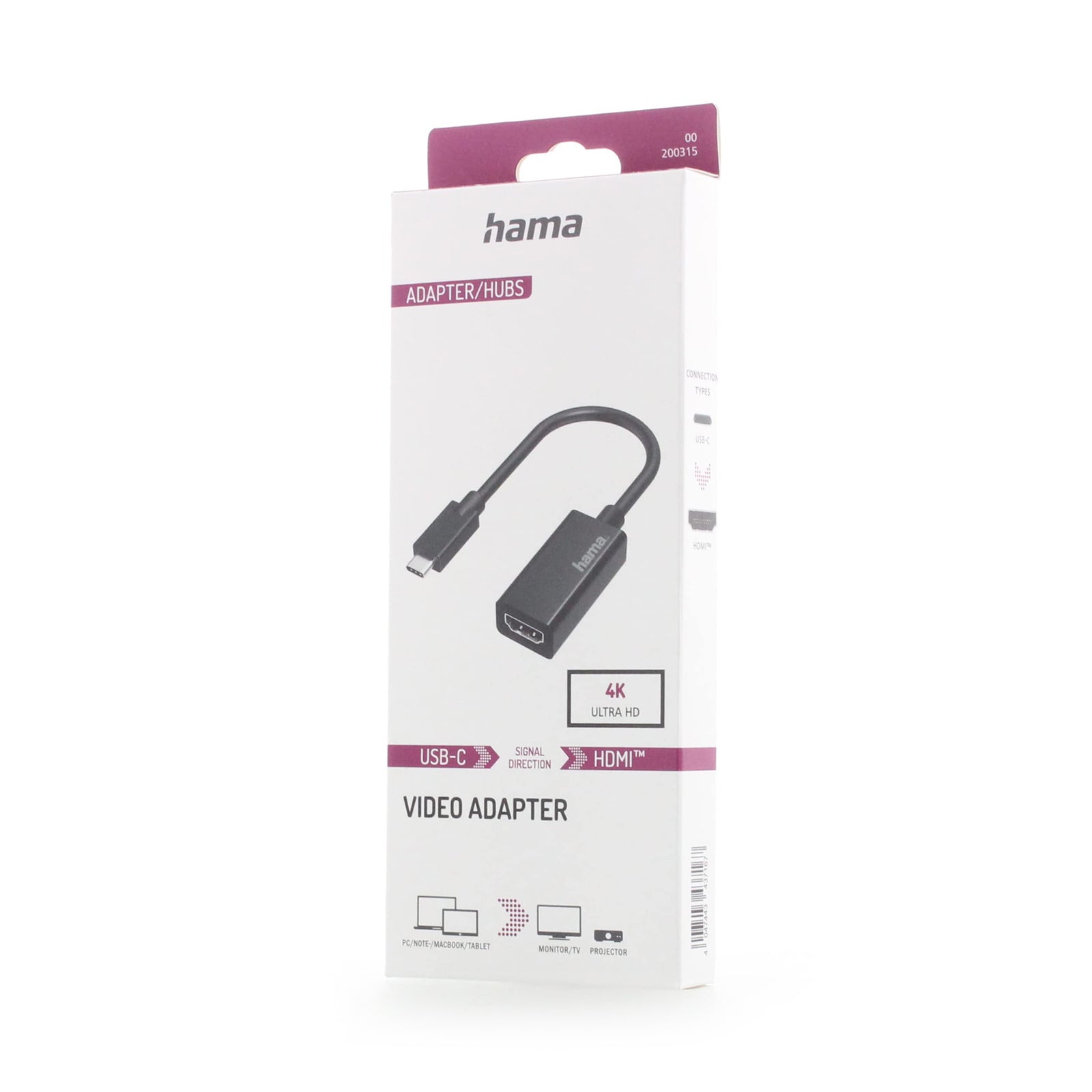 Video Adapter, USB-C Plug - HDMI™ Socket, Ultra-HD 4K