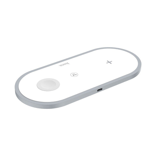 HOCO HANDSOME 3-IN-1 WIRELESS FAST CHARGER WHITE