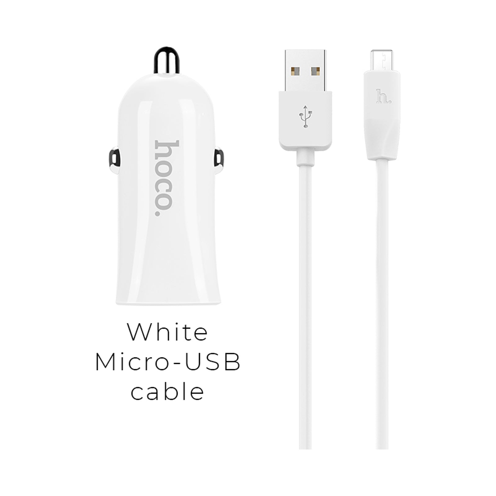 HOCO Z12 CAR CHARGER MICRO WHITE