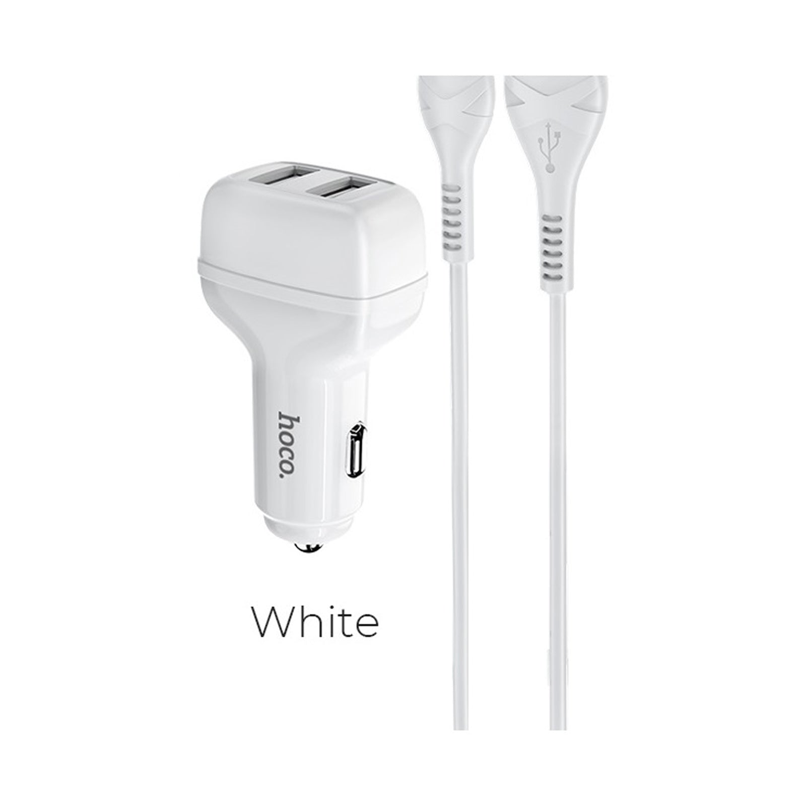 HOCO Z36 LEADER DUAL PORT CAR CHARGER MICRO - WHITE