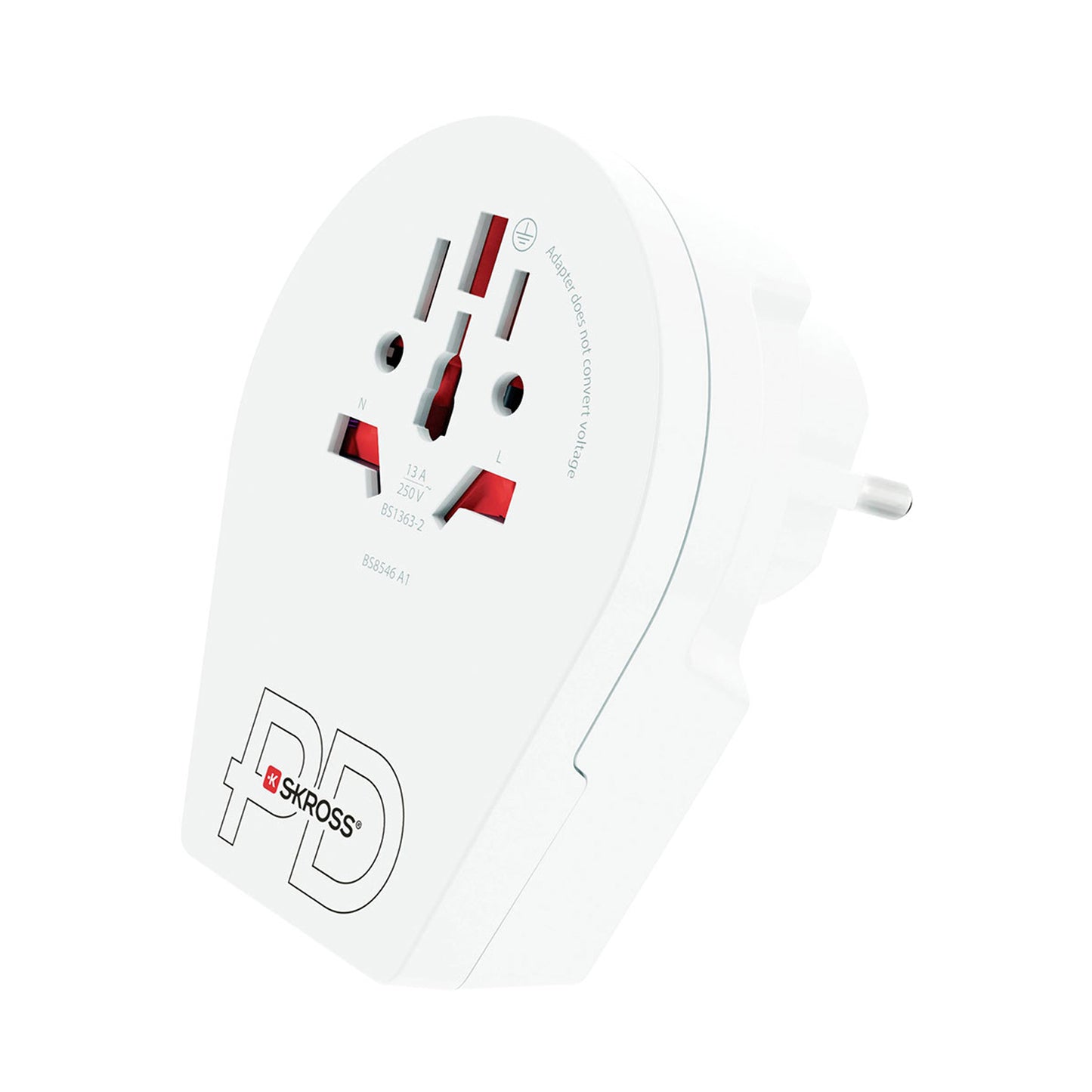 SKROSS TRAVEL ADAPTER WORLD TO EUROPE USB WHITE