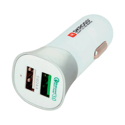 SKROSS DUAL USB CAR CHARGER -QUALCOM QUICK CHARGE 3.0-2x USB