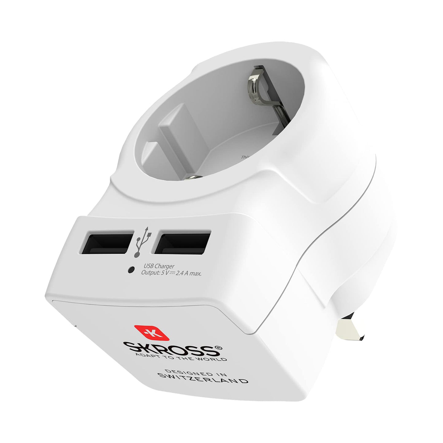 SKROSS EU USB CHARGER MAINS SOCKET MAX , OUTPUT 2.4 A 2 x US