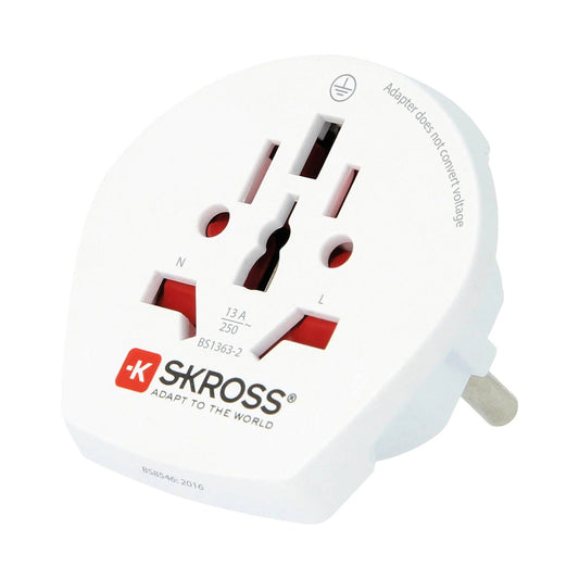 SKROSS POWER PLUG ADAPTER UNIVERSAL TYPE C (EUROPLUG) WHITE