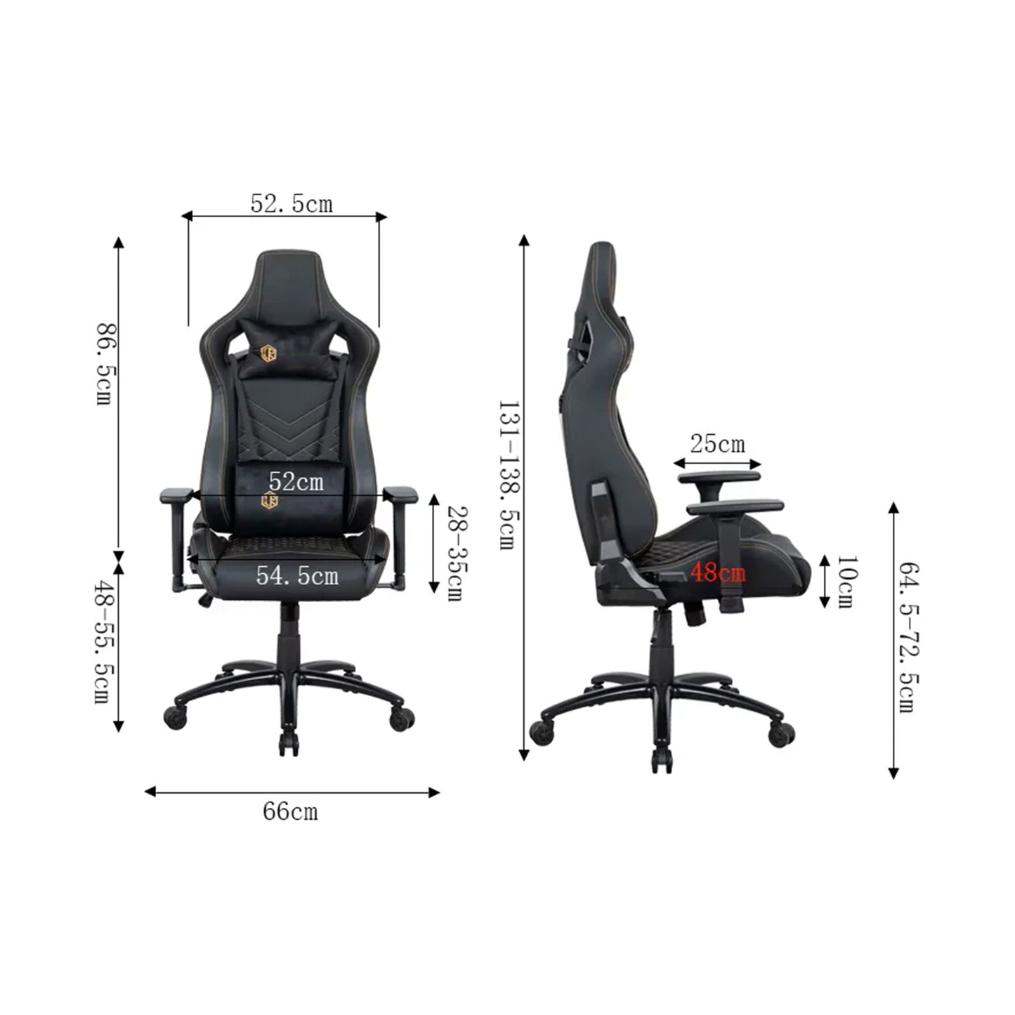 Apex Seat Flammstein Gaming Chair Black Velvet & Gold