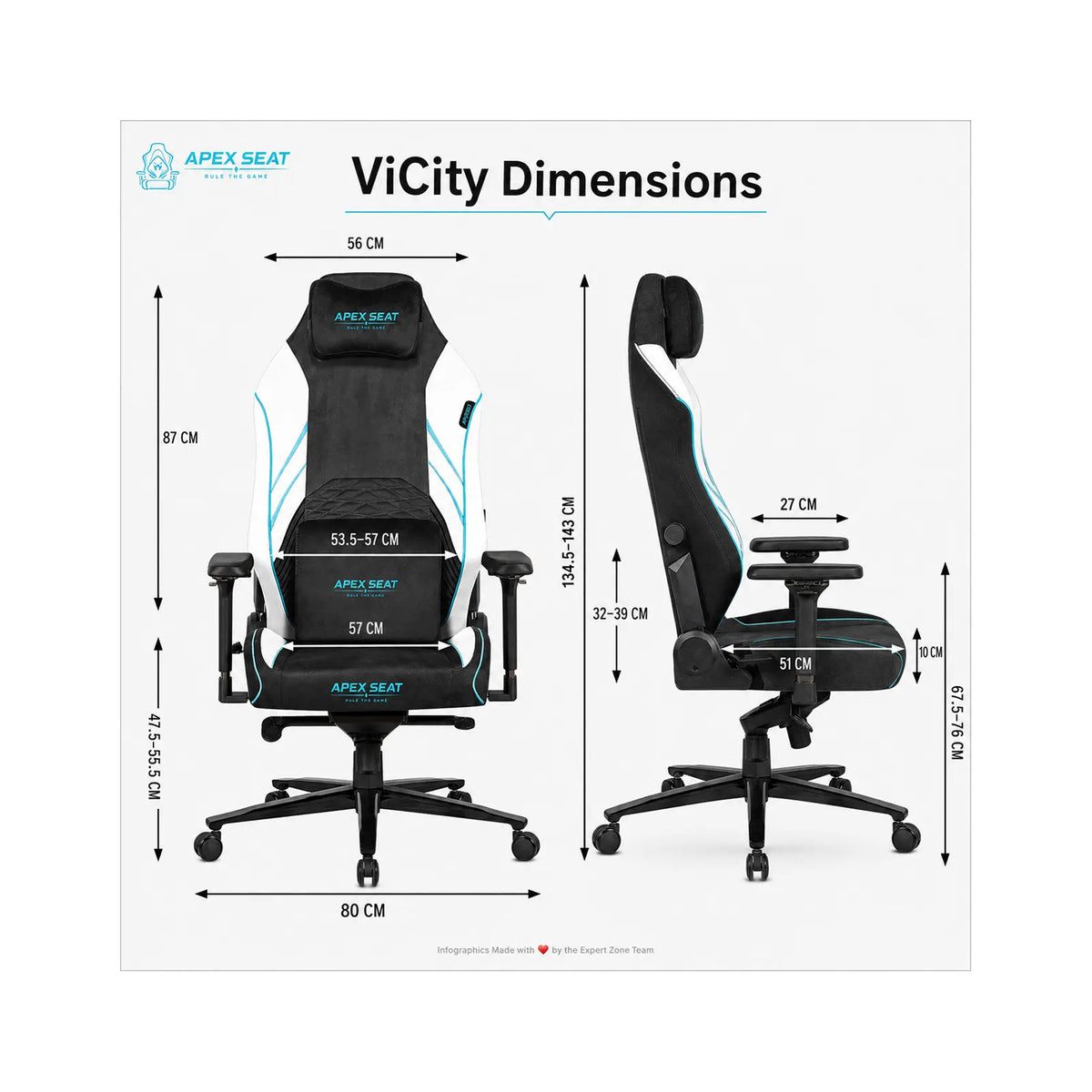 APEX ViCity Gaming Chair 180KG Dark Grey APEX