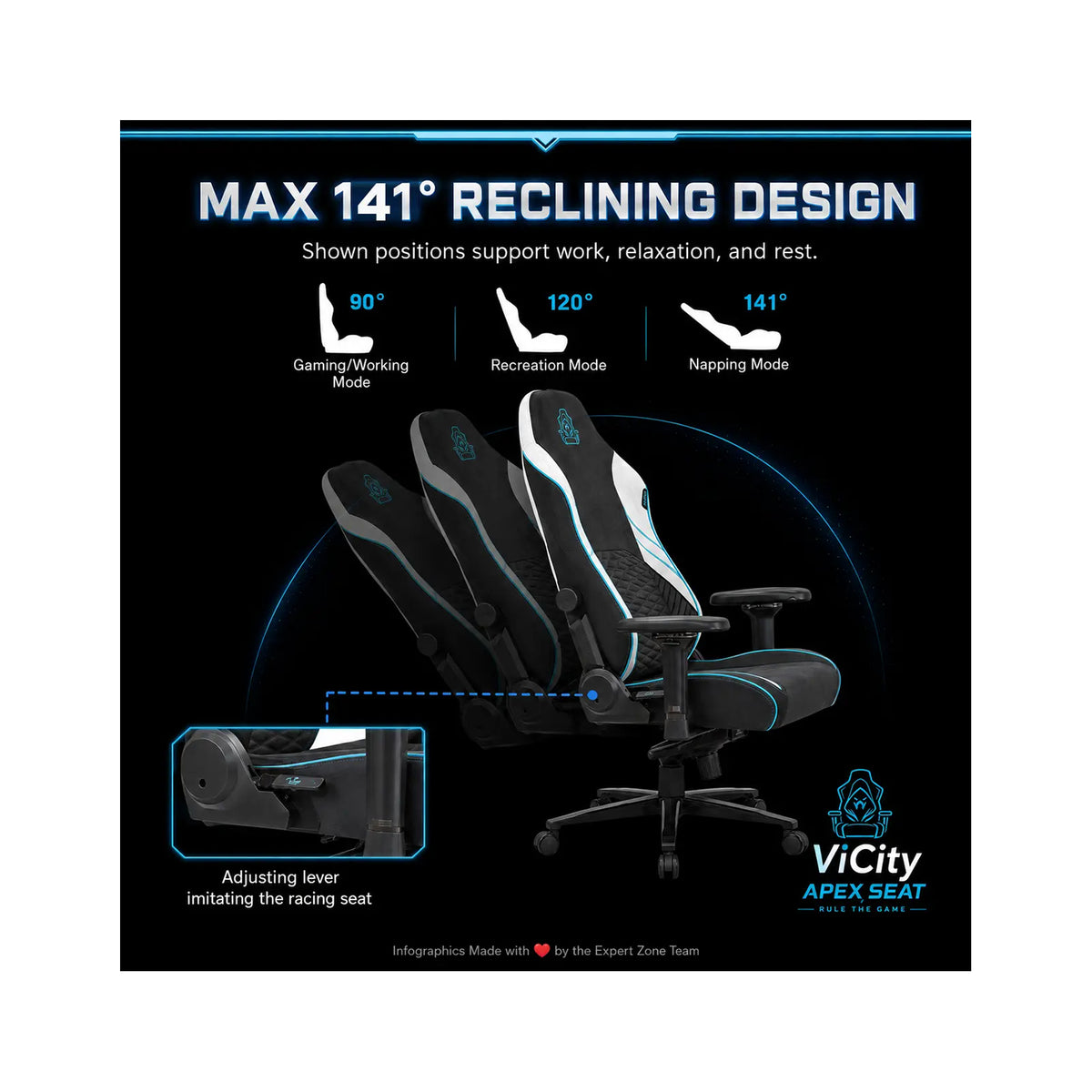 APEX ViCity Gaming Chair 180KG Dark Grey APEX