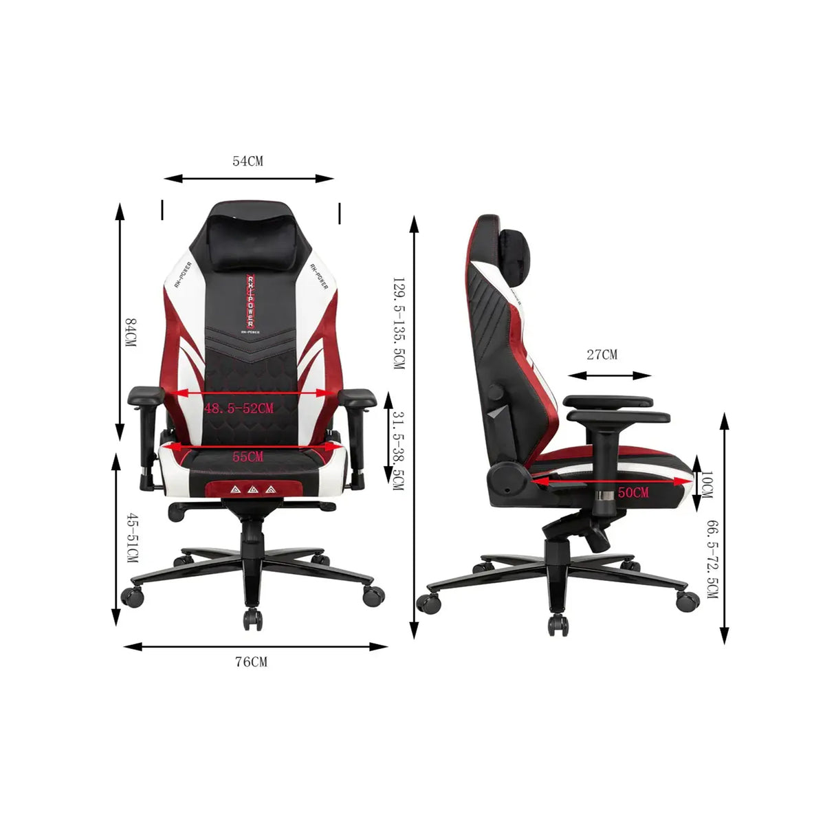 APEX Ignition XL Gaming Chair 160KG Black Red White APEX