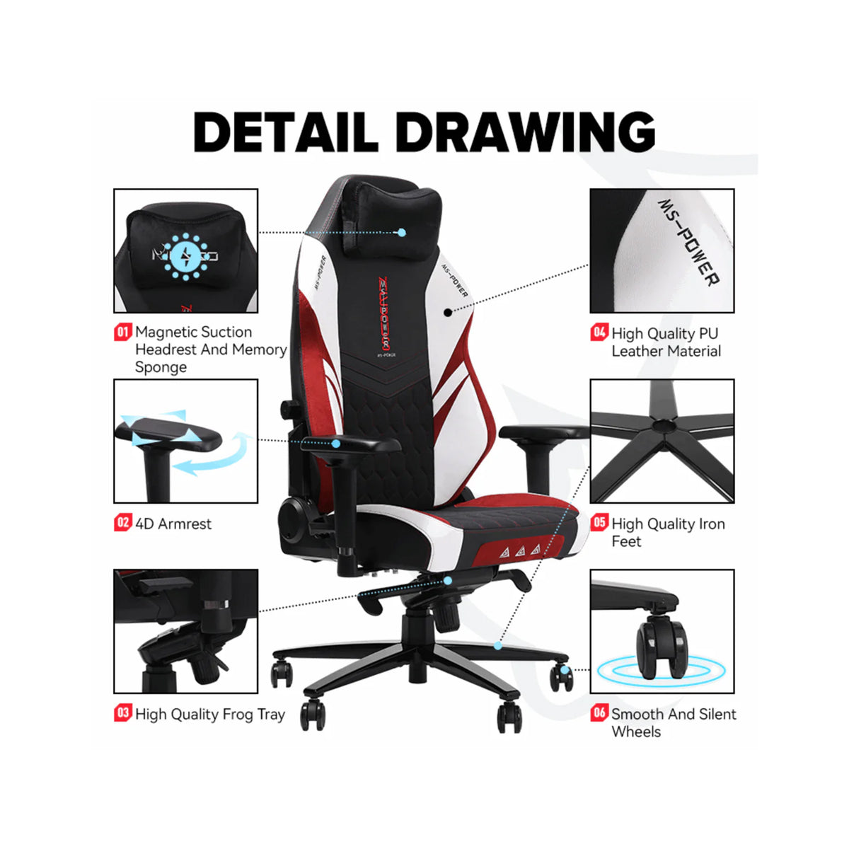 APEX Ignition XL Gaming Chair 160KG Black Red White APEX