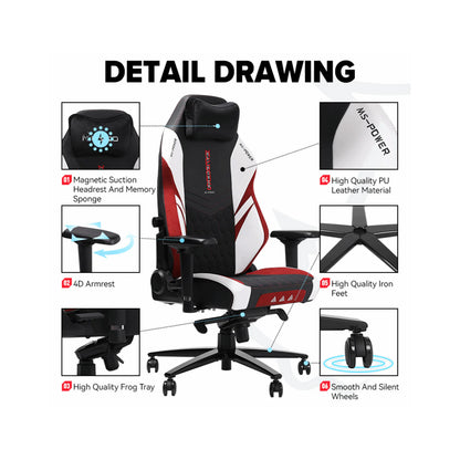 APEX Ignition XL Gaming Chair 160KG Black Red White APEX