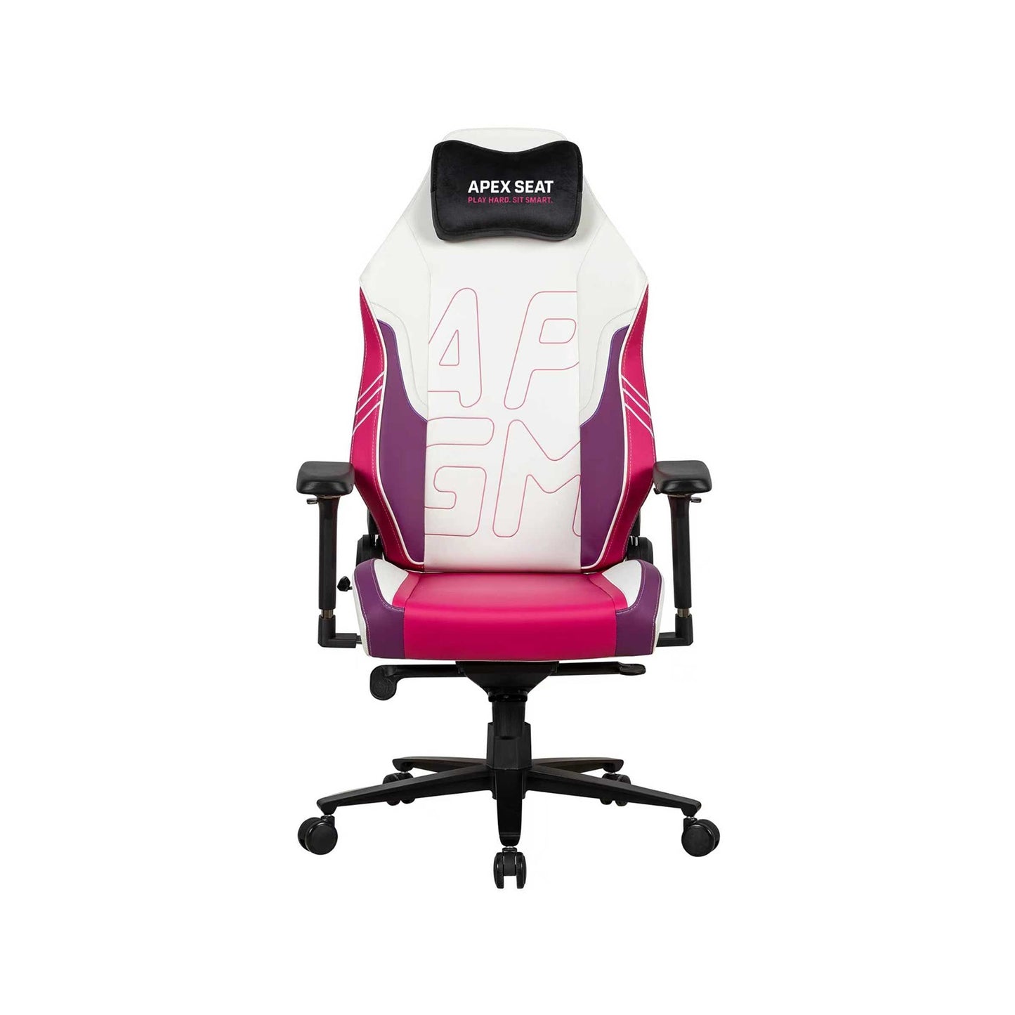 Apex Seat Tokyo-GT Gaming Chair, 4D Arms, White & Magenta APEX