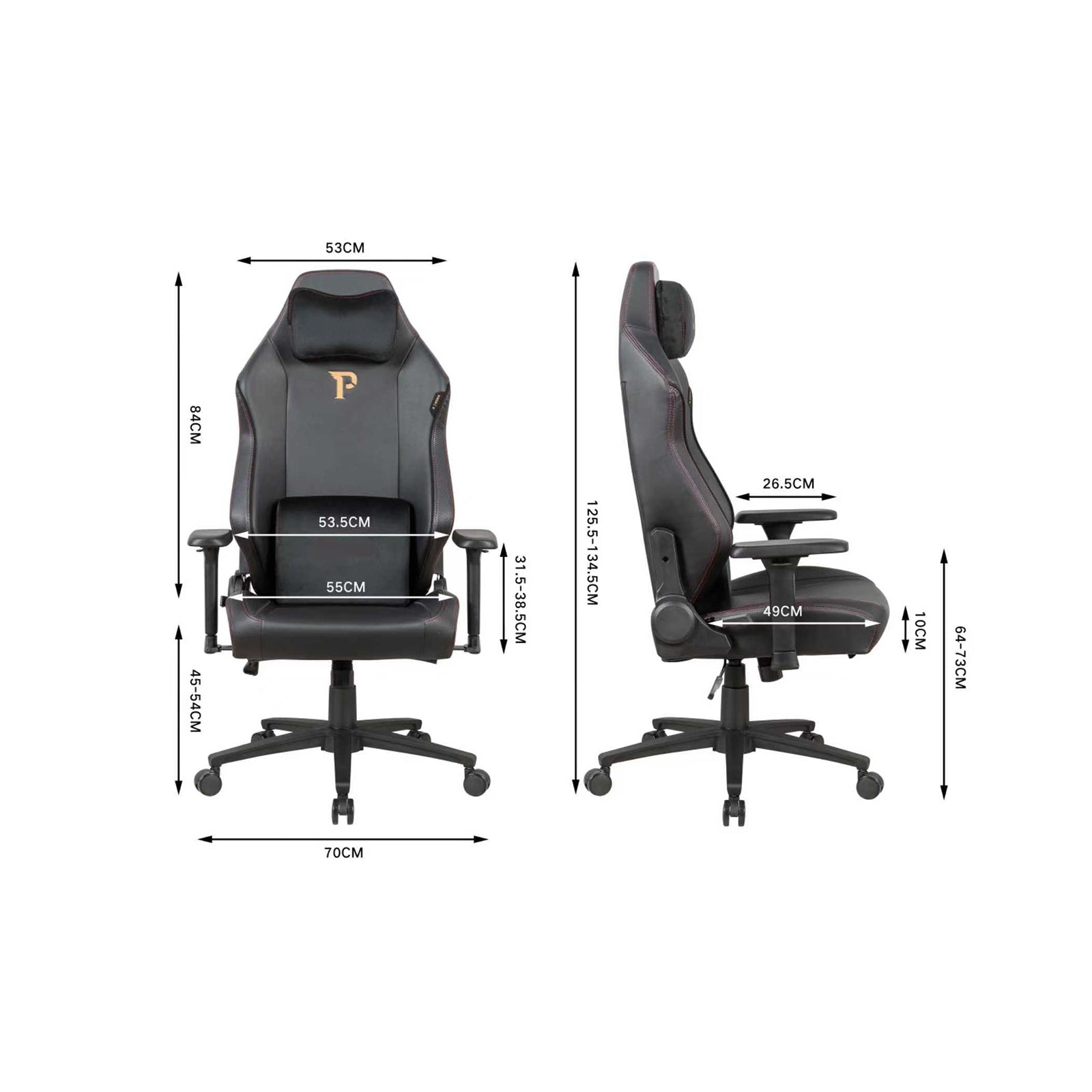Apex Seat Slenderman Gaming Chair, 155° Recline, Ergo Black