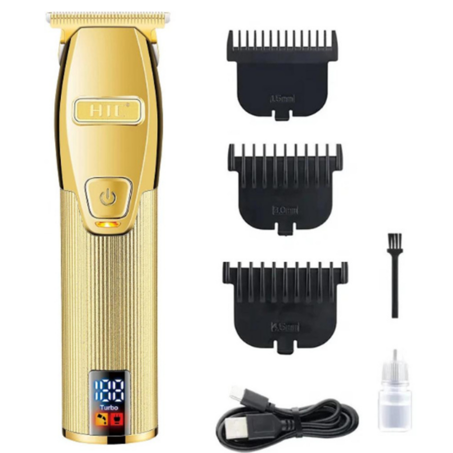 HTC  Metal Body Hair Clippers For Men Cordless T-Balde