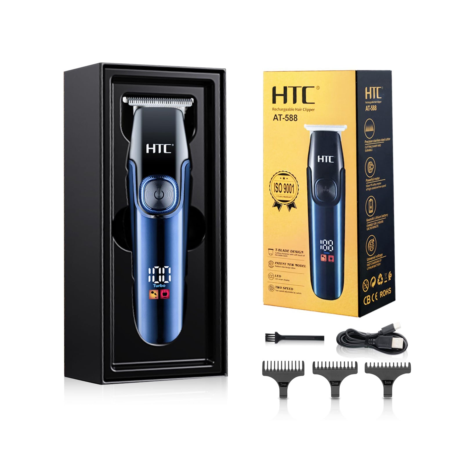 HTC Professional Hair Clipper with LED Display