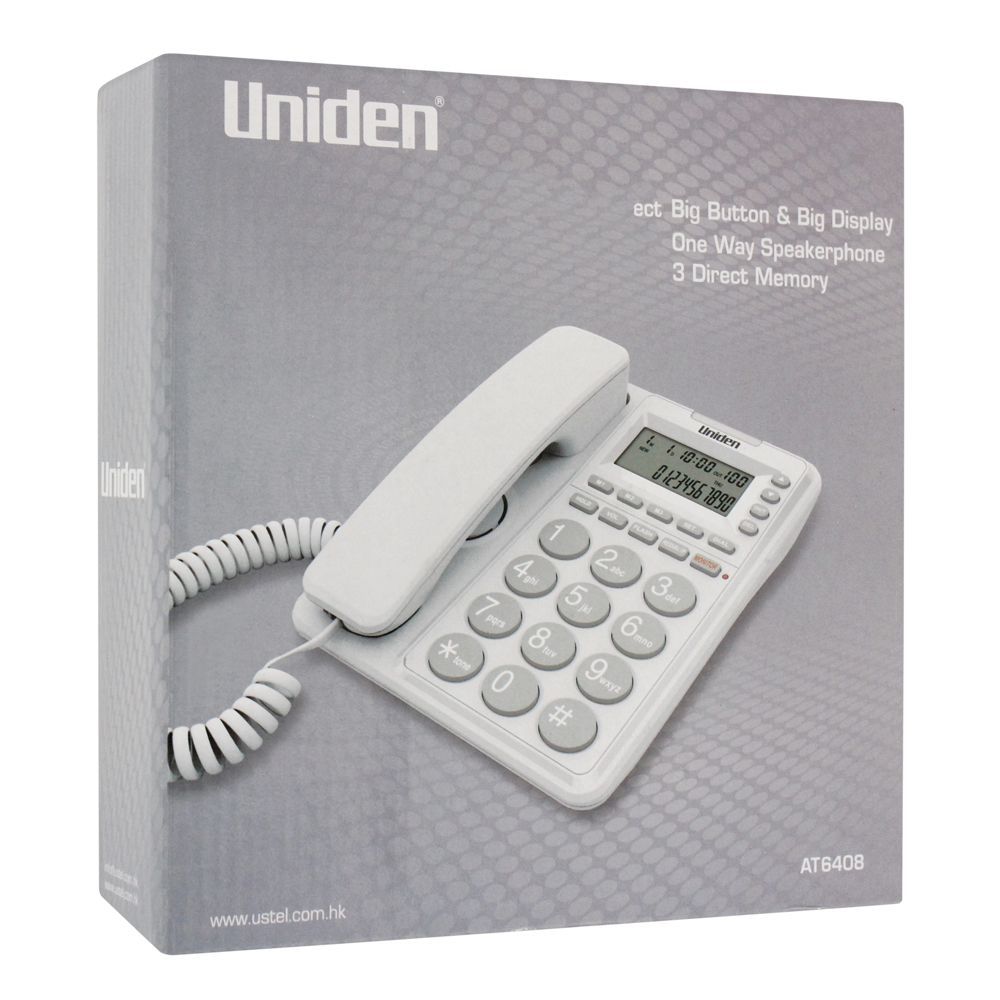 UNIDEN CORDED PHONE WHITE 6408