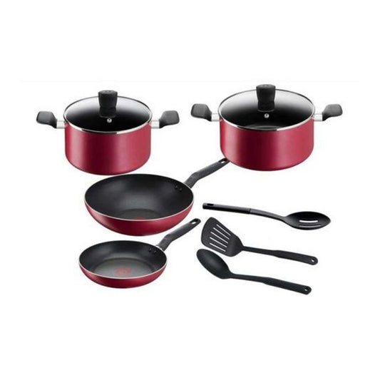 Tefal* Super Cook Set 9 pieces Non-Stick Cookware red