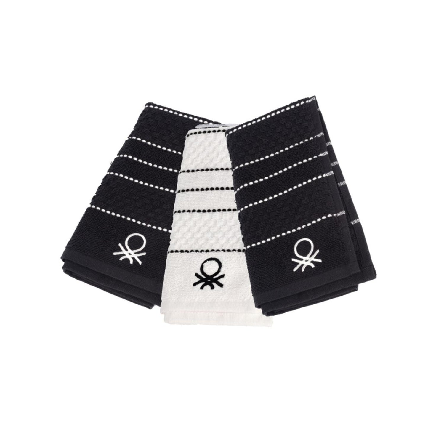 SET 3PCS KITCHEN TOWEL 50X70CM 420GSM Black and White