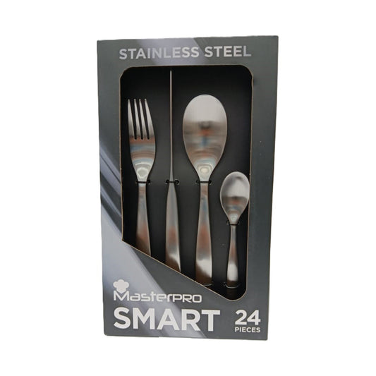 24PC CUTLERY SET SILVER MAT
