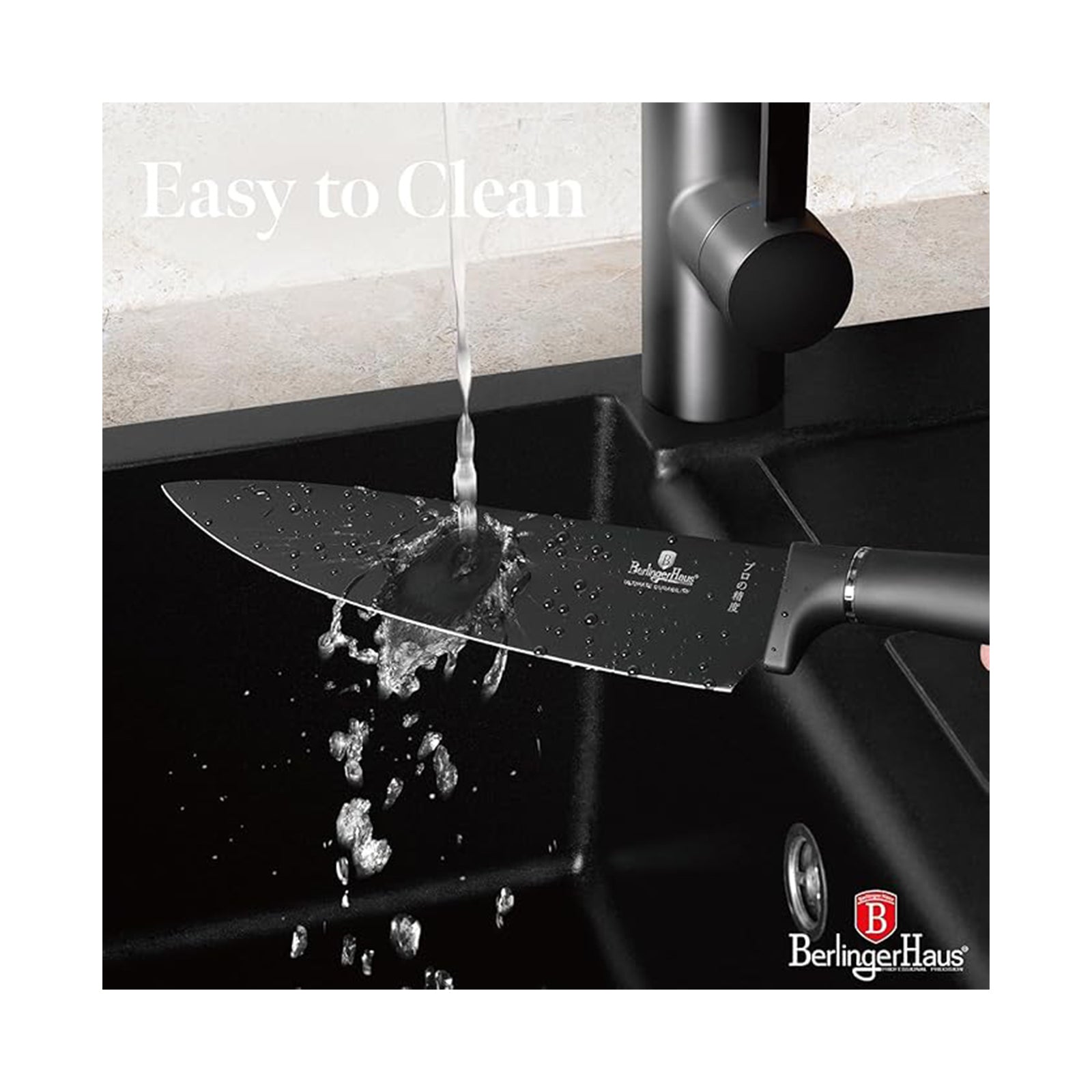 Berlinger 11 pcs knife and cutting board Matte Black