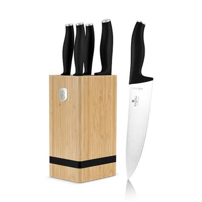 Berlinger 6 pcs knife set with BAMBOO stand, BlK Vantage BERLINGER HAUS