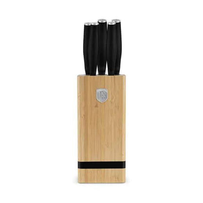 Berlinger 6 pcs knife set with BAMBOO stand, BlK Vantage BERLINGER HAUS