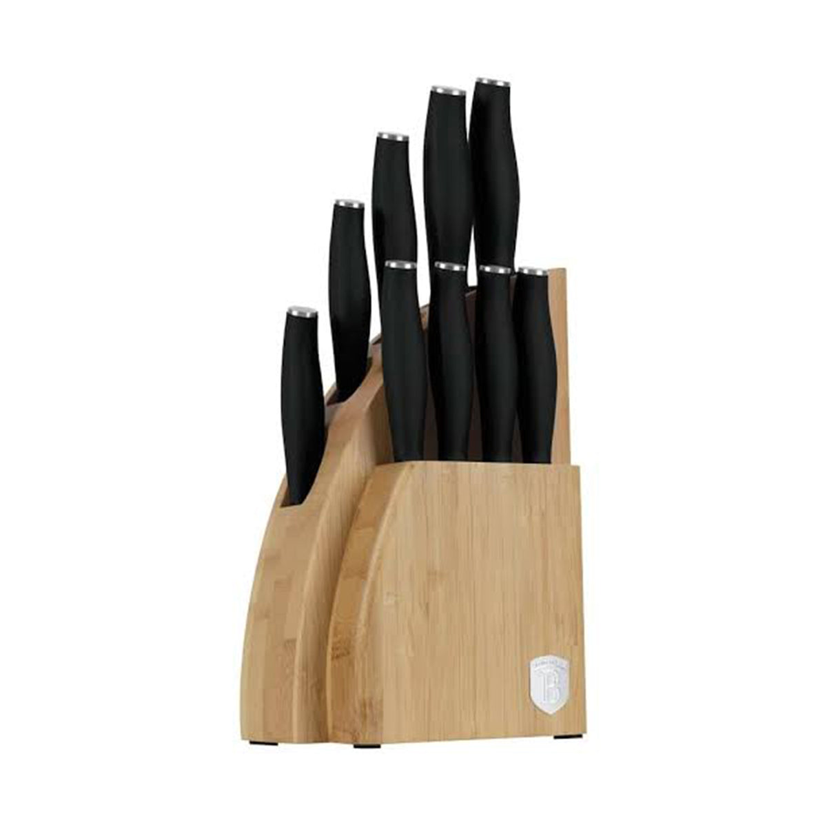 Berlinger 10 pcs knife set with BAMBOO stand, Black Matte BERLINGER HAUS