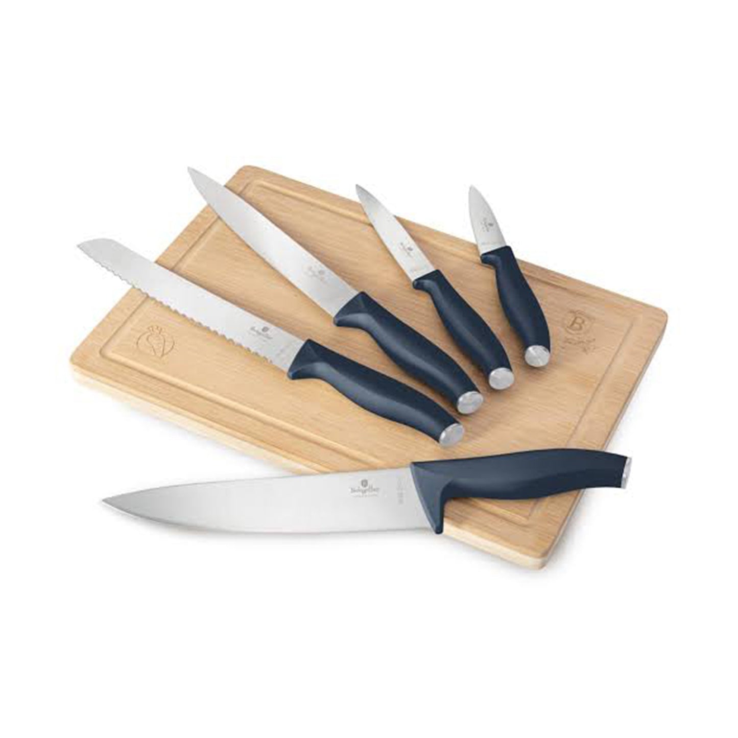 Berlinger 6 pcs knife set w cutting board, Deep Sea BERLINGER HAUS