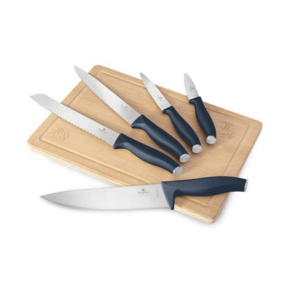 Berlinger 6 pcs knife set w cutting board, Deep Sea BERLINGER HAUS