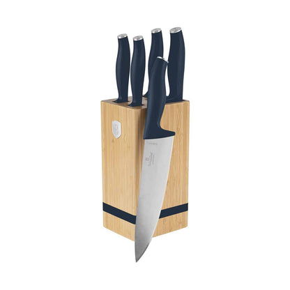 Berlinger 6 pcs knife set with BAMBOO stand, Deep Sea BERLINGER HAUS