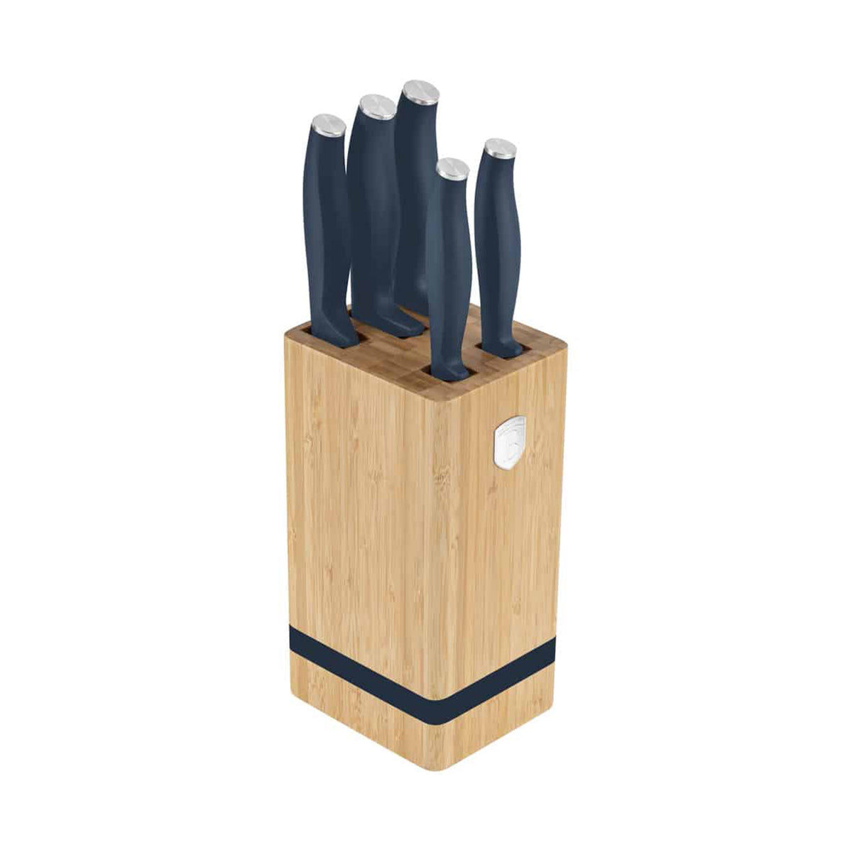 Berlinger 6 pcs knife set with BAMBOO stand, Deep Sea