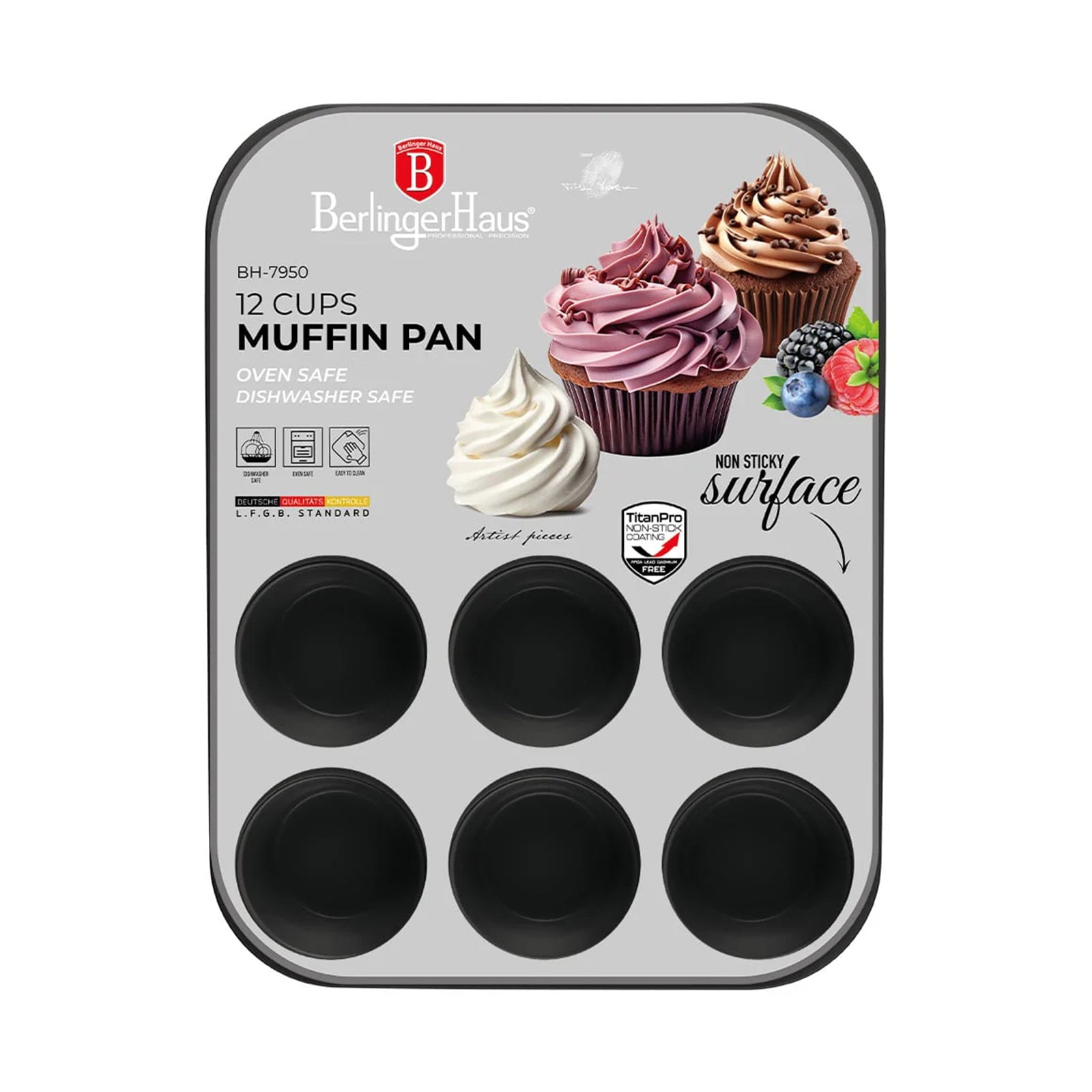 Berlinger Haus 12 pcs Muffin Pan Matte Black