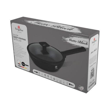 Berlinger Deep frypan with lid, 24cm, Matte Black BERLINGER HAUS