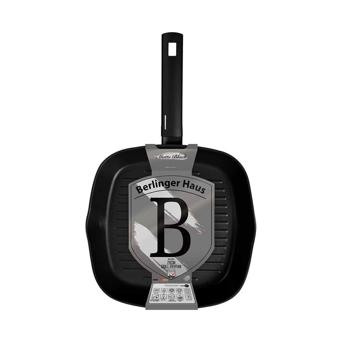 Berlinger Haus Grill Pan 28 cm – Matte Black