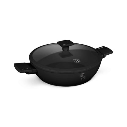 Berlinger Haus Shallow Pot with Lid, SS 28 cm Matte Black BERLINGER HAUS