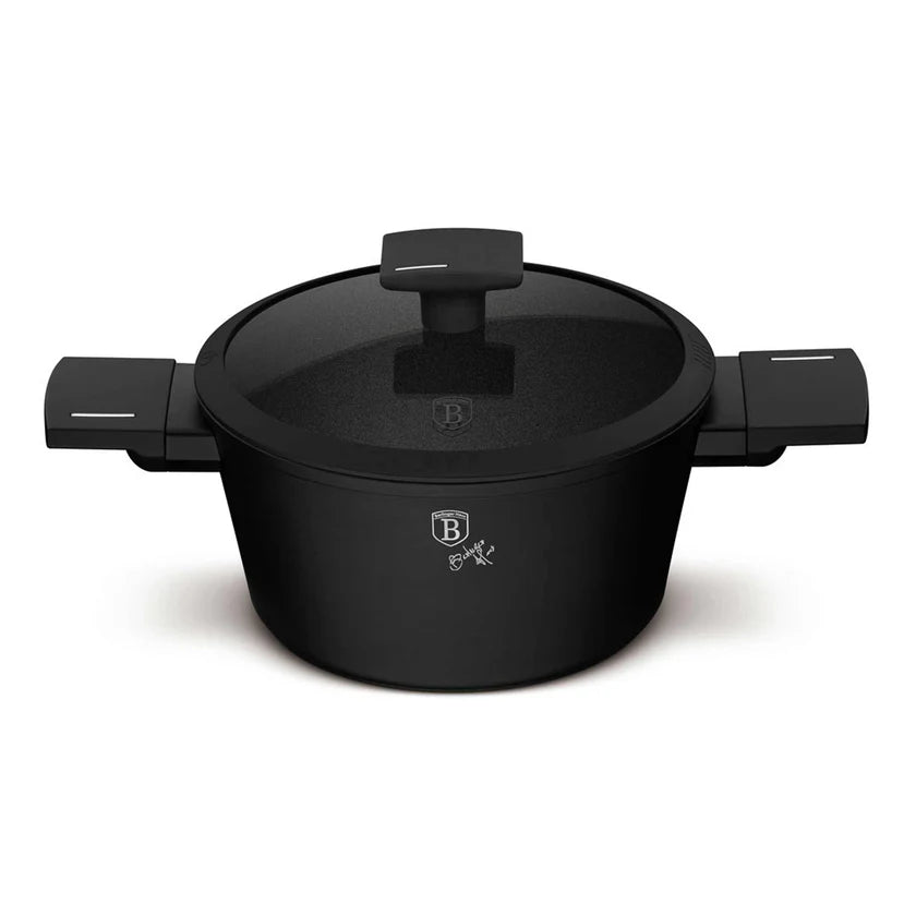 Berlinger Haus Casserole with Lid,Matte Black 20 cm