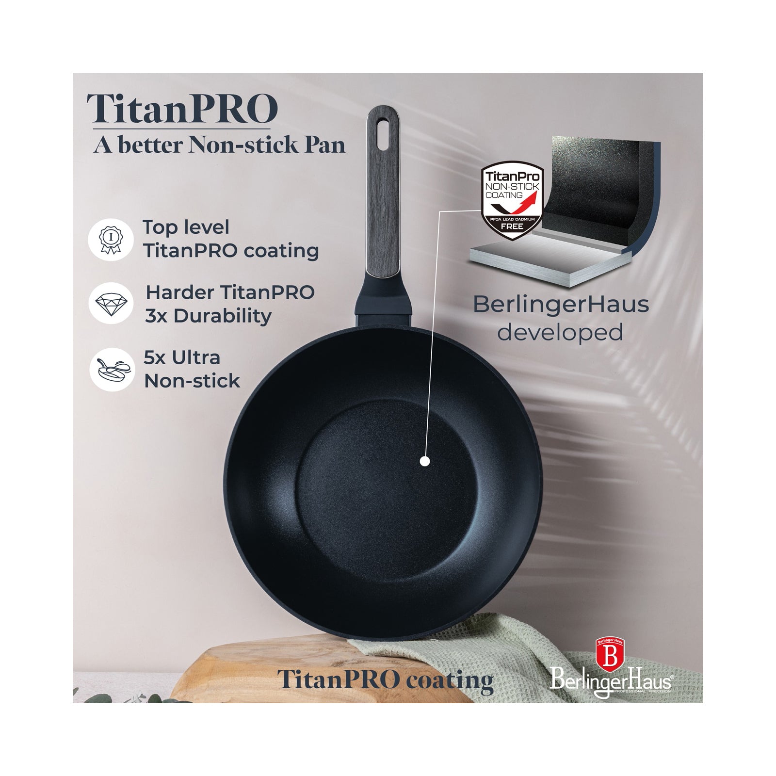 Berlinger Wok, 28cm, Deep Sea Collection