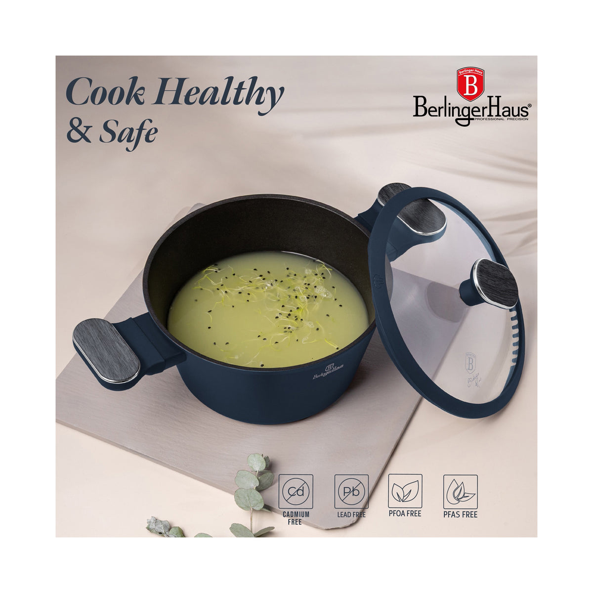 Berlinger Casserole with lid, 20cm, Deep Sea Collection BERLINGER HAUS