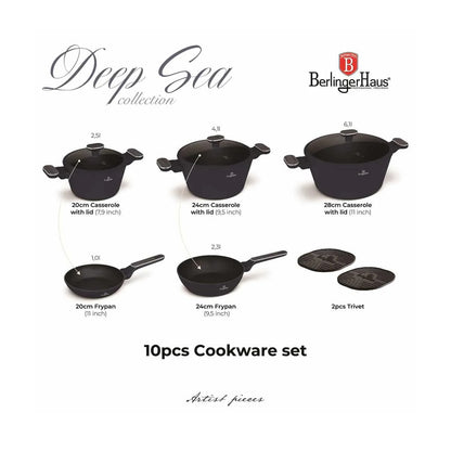 Berlinger 10 pcs cookware set, Deep Sea Collection BERLINGER HAUS