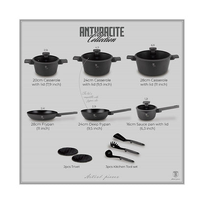 Berlinger 15 pcs cookware set, Deep Sea Collection BERLINGER HAUS