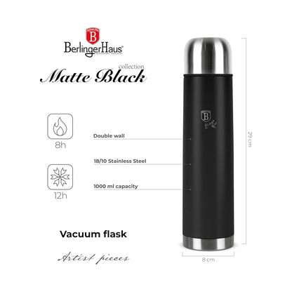 Berlinger Vacuum flask, 1.0L, Matte Black Collection BERLINGER HAUS