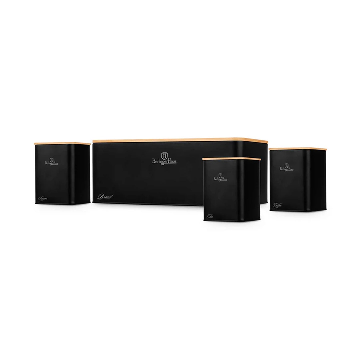 Berlinger Bread box with 3 pcs canister set, Black Vantage BERLINGER HAUS