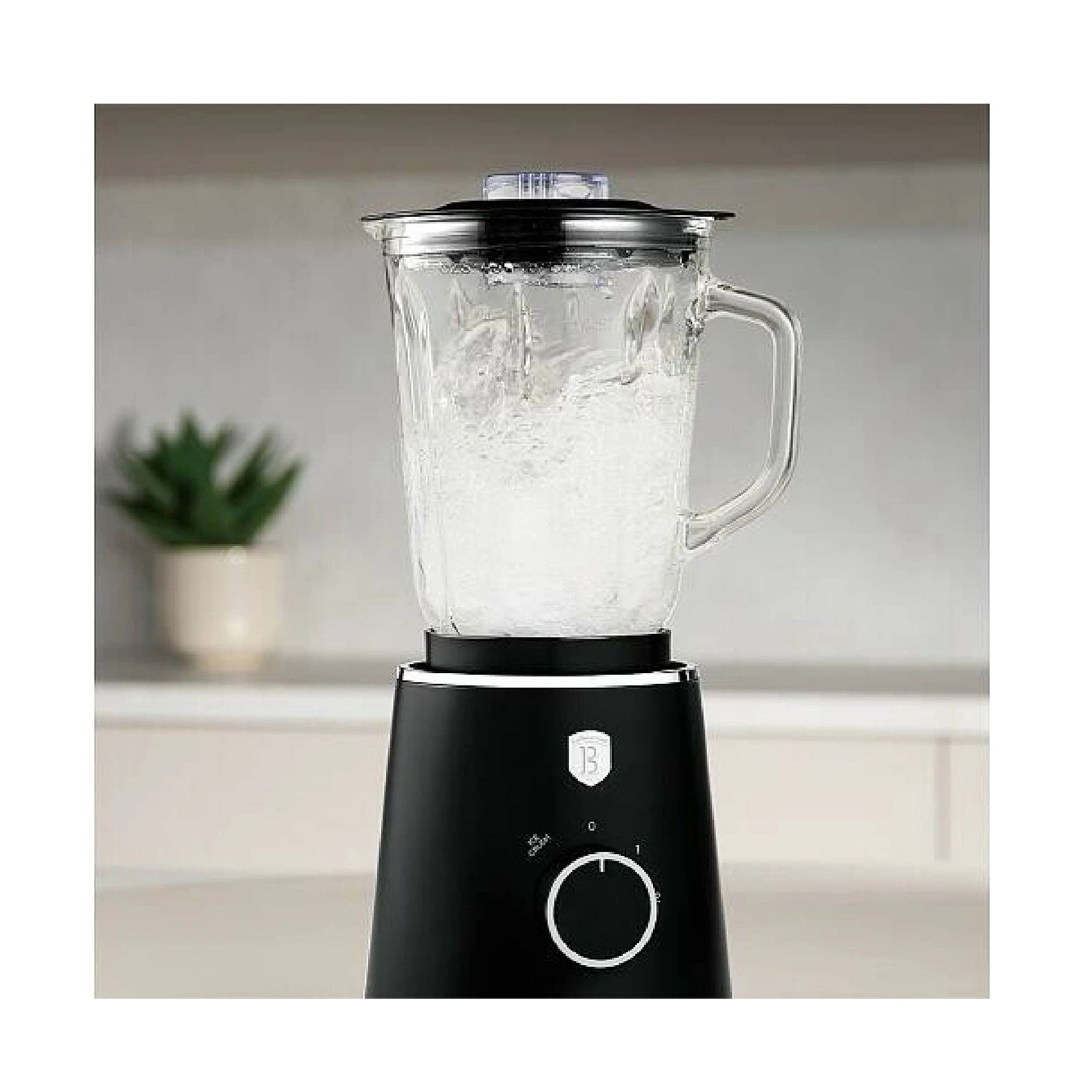 Berlinger blender with 1.5L GLASS jar,1000W Matte Black