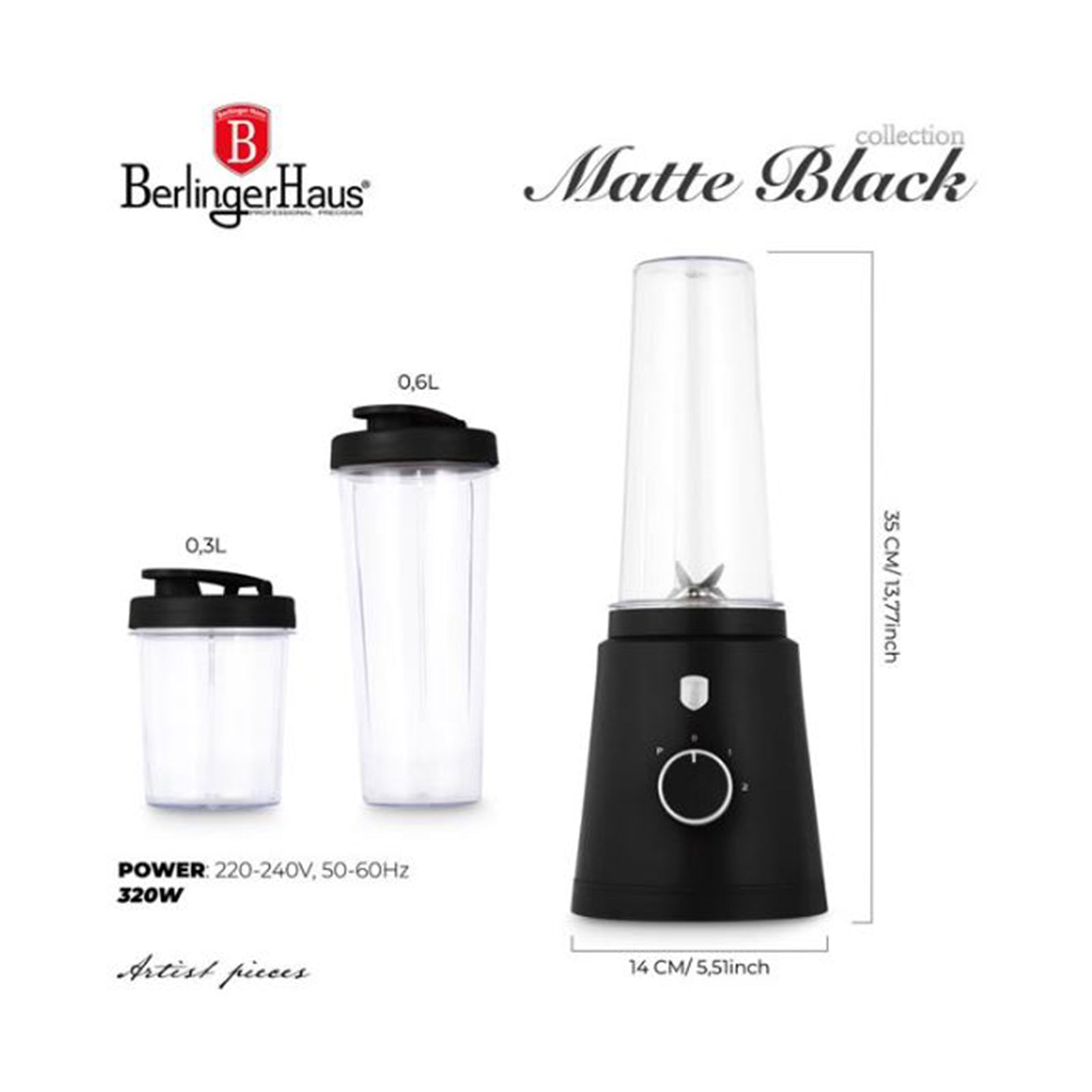 Berlinger Smoothie maker, 320W  Black Matte