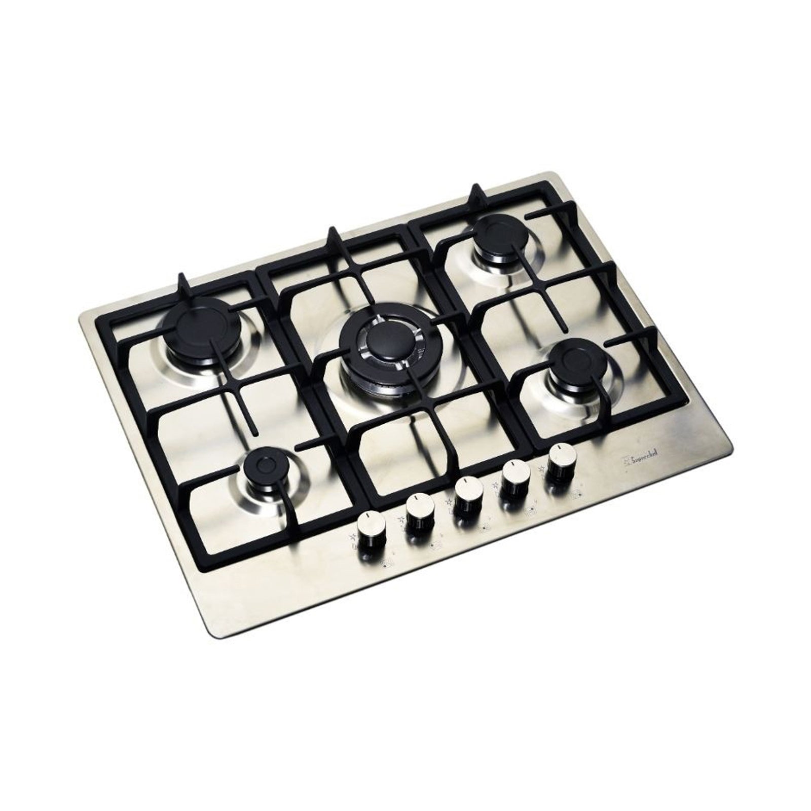 SUPER CHEF Hob 70Cm 5 Gas Burners Cast Iron Inox