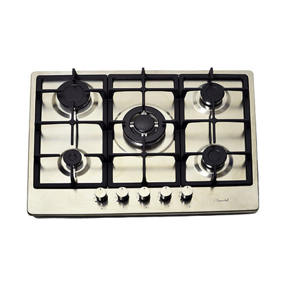 SUPER CHEF Hob 70Cm 5 Gas Burners Cast Iron Inox