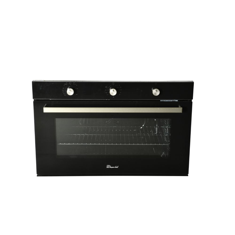 SUPER CHEF Oven 90Cm Gas Gas Full Glass Black