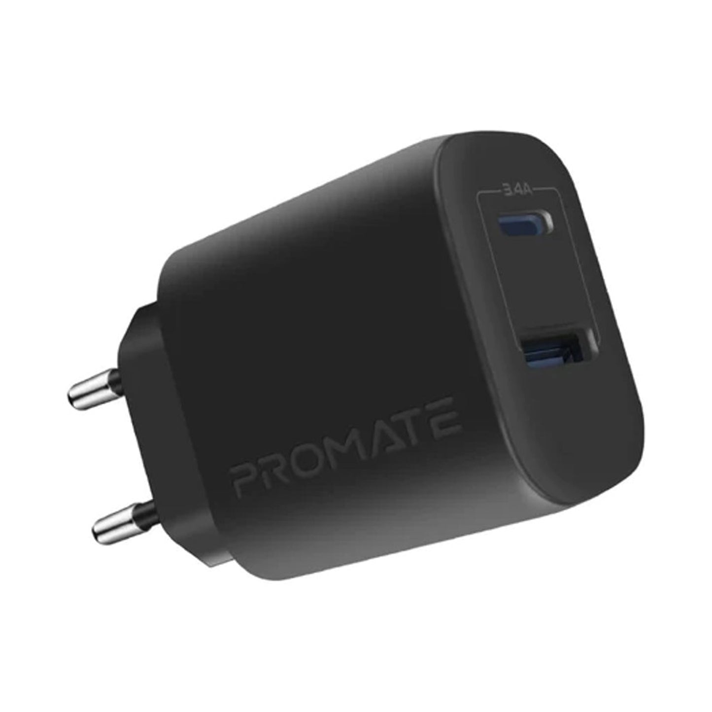 PROMATE ADAPTER 17 W HIGH-SPEED DUAL PORT CHARGER - BLACK